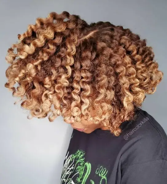 Blond acajou cheveux afro